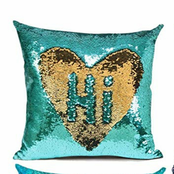 Other - ⭐NEW⭐ - Teal/Gold Flip Sequin Pillow - 16 x 16